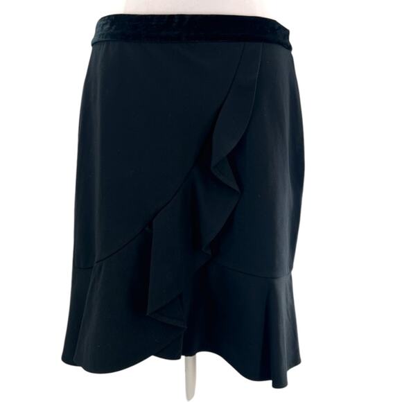 NWT J. McLaughlin Romana Ruffle Skirt black sz 10 - Picture 9 of 9